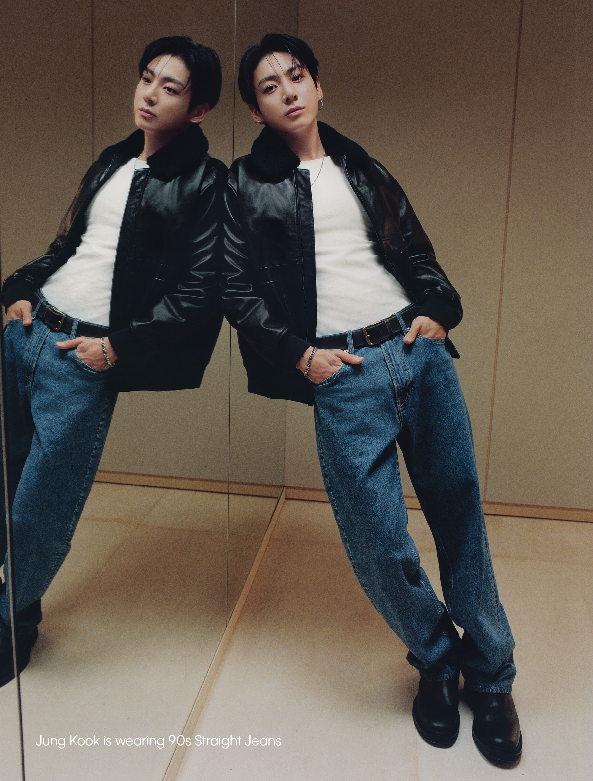 Jung Kook is wearing 90s Straight Jeans